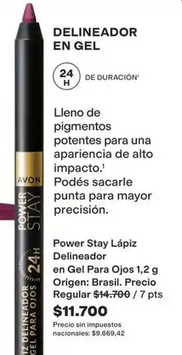 Avon Avon - power stay lápiz delineador en gel para ojos 1.2 g oferta