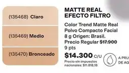 Avon Real - matte real efecto filtro (135468) claro, (135469) medio, (135470) bronceado oferta