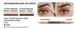 Avon Delineador dual de cejas (130984) marrón medio - rosado y (130985) marrón oscuro - hueso oferta