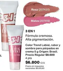 Avon Avon - color trend labial, rubor y sombra para párpados en crema 5 g oferta