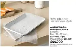 Avon Blanca - asadera/bandeja rectangular blanca enlozado (208969) oferta