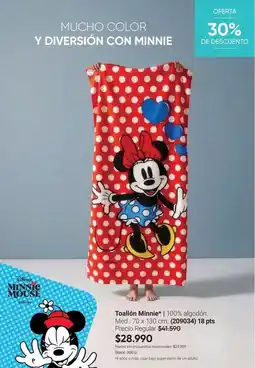 Avon Minnie mouse - toallón minnie oferta