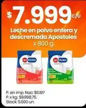 Changomas Leche en polvo entera y descremada oferta