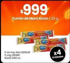 Changomas Arcor - turrón de maní oferta