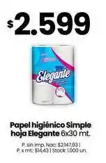 Changomas Elegante - papel higiénico simple hoja oferta