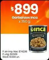 Changomas Inca - garbanzos oferta