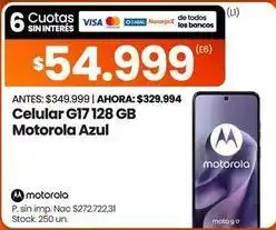 Changomas Motorola - celular g17 128 gb oferta