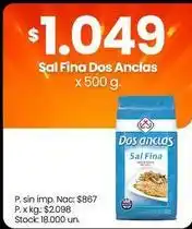 Changomas Dos anclas - sal fina oferta