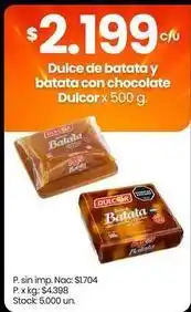 Changomas Dulcor - dulce de batata y batata con chocolate oferta