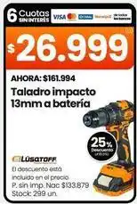 Changomas Lusqtoff - taladro impacto 13mm a bateria oferta
