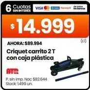 Changomas Criquet carrito 2t con caja plástica oferta