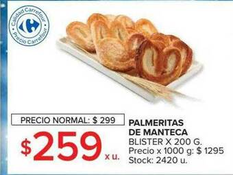 Carrefour Market Palmeritas De Manteca Blister oferta