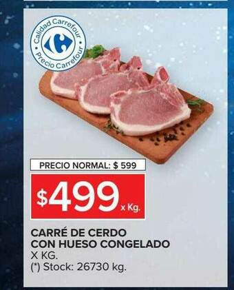 Carrefour Market Carré De Cerdo Con Hueso Congelado oferta