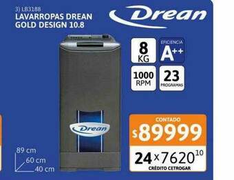 Cetrogar Lavarropas Drean Gold Design 10.8 oferta