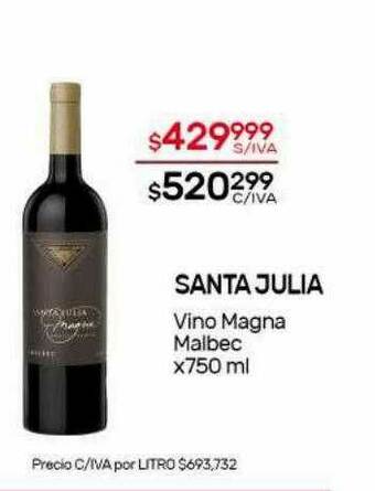 Nini Mayorista Santa Julia Vino Magna Malbec oferta