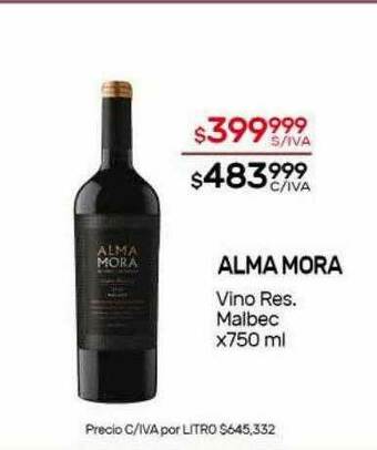 Nini Mayorista Alma Mora Vino Res Malbec oferta