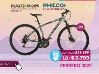 Bicicleta Escape Philco