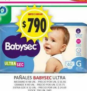 Supermercados Becerra Pañales Babysec Ultra oferta