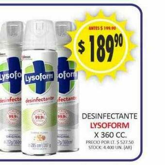 Supermercados Becerra Desinfectante Lysoform oferta