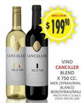 Supermercados Becerra Vino Canciller Blend oferta