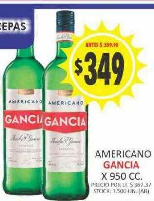 Supermercados Becerra Americano Gancia oferta