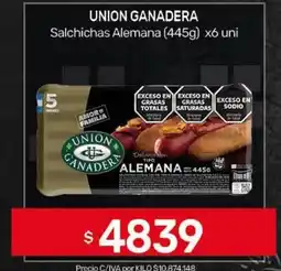 Nini Mayorista Union ganadera salchichas alemana oferta