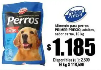 Cooperativa Obrera Alimento Para Perros Primer Precio, Adultos, Sabor Carne, 10 kg oferta