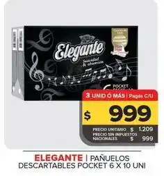 Carrefour Maxi Elegante - panuelos descartables pocket 6 x 10 uni oferta
