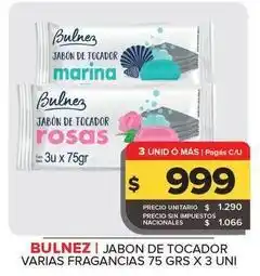 Carrefour Maxi Bulnez - jabon de tocador varias fragancias 75 grs x 3 uni oferta
