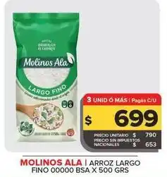 Carrefour Maxi Molinos ala - arroz largo fino 00000 bsa x 500 grs oferta
