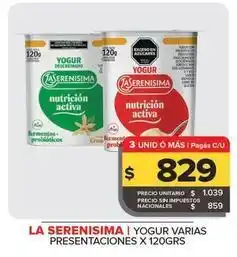 Carrefour Maxi La serenísima - yogur varias presentaciones x 120 grs oferta