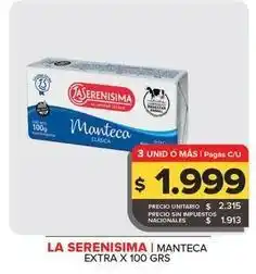 Carrefour Maxi La serenísima - manteca clásica x 100 grs oferta