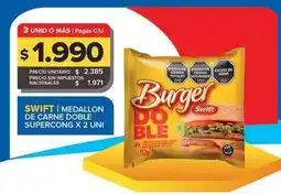 Carrefour Maxi Swift - medallone de carne doble supercong x 2 uni oferta