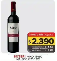 Carrefour Maxi Suter - vino tinto malbec oferta