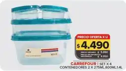 Carrefour Maxi Carrefour - set x 4 contenedores oferta