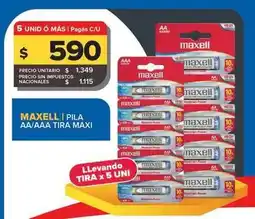 Carrefour Maxi Maxell - pila aa/aaa tira maxi oferta