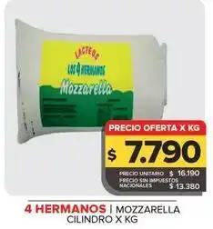 Carrefour Maxi 4 hermanos - mozzarella cilindro oferta