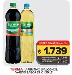 Carrefour Maxi Terma - aperitivo s/alcohol varios sabores oferta