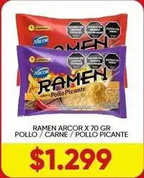 Supermercados Tadicor Arcor - ramen pollo / carne / pollo picante oferta