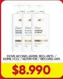 Supermercados Tadicor Dove - acond. 650ml reg.+reti. / hume.+co. / nutri+tri / recons.+am oferta