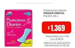 Cooperativa Obrera Primer precio - protectores diarios pocket oferta
