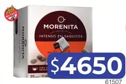 Masivos Morenita cafe torrado mexico intenso en saquitos oferta
