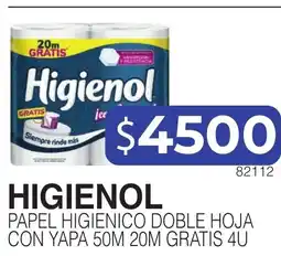 Masivos Higienol papel higienico doble hoja oferta