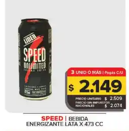 Carrefour SPEED Bebida energizante lata x 473 cc oferta
