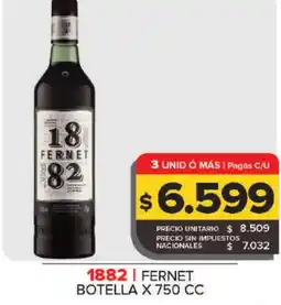 Carrefour 1882 Fernet botella x 750 cc oferta