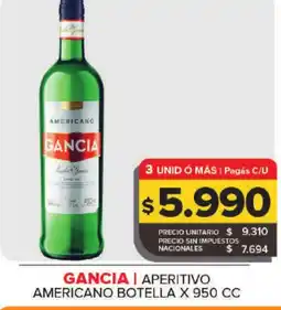 Carrefour GANCIA Aperitivo americano botella x 950 cc oferta