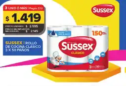 Carrefour SUSSEX Rollo de cocina clasico 3 x 50 paños oferta