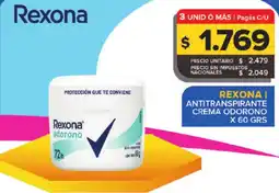 Carrefour REXONA Antitranspirante crema odorono oferta