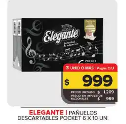 Carrefour ELEGANTE Pañuelos descartables pocket 6 x 10 uni oferta