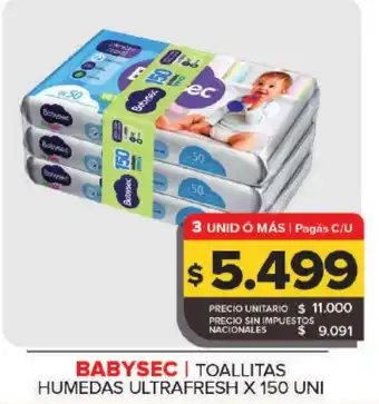 BABYSEC Toallitas humedas ultrafresh x 150 uni